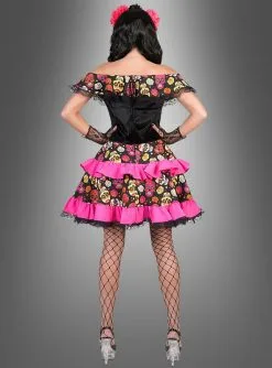Tag Der Toten Damenkostüm Miranda -Günstiges Kostumhaus Geschäft halloween sugar skull kleid fuer damen dbeb1cc647 3