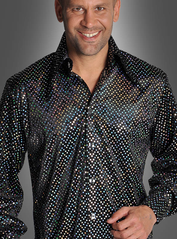 Pailletten Hemd Schwarz Oder Weiß 3 Pailletten Hemd Schwarz Oder Weiß – Bild 3