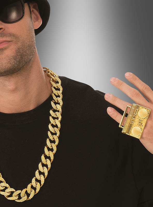 Goldschmuck Rapper Kostümset 2 Goldschmuck Rapper Kostümset – Bild 2