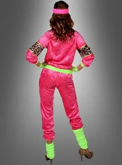 80er Jahre Outfit Trainingsanzug -Günstiges Kostumhaus Geschäft pink trainingsanzug 80er jahre aerobic 55a485688c 3