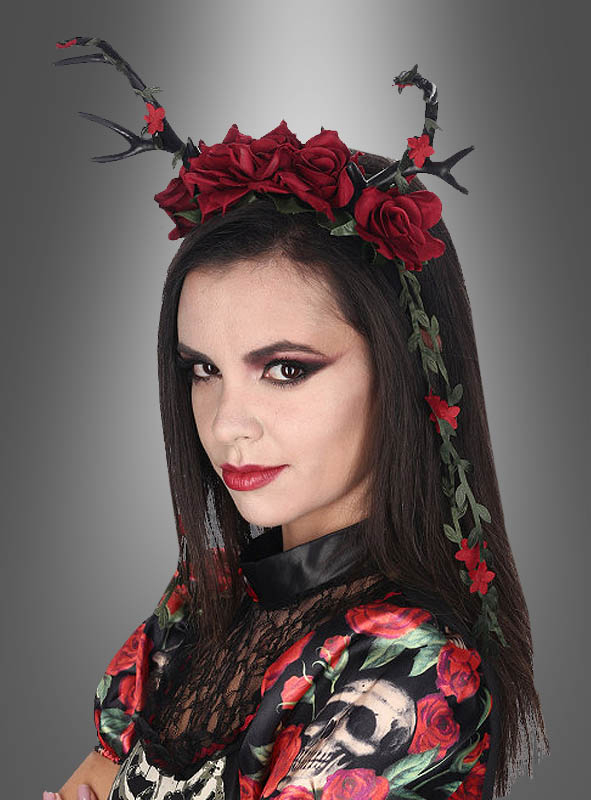 Deluxe Geweih Haarschmuck Mit Rosen 2 Deluxe Geweih Haarschmuck Mit Rosen – Bild 2