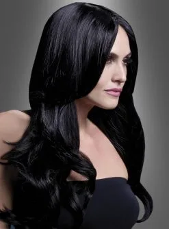 Khloe Langhaarperücke Mit Wellen -Günstiges Kostumhaus Geschäft schwarze langhaarperuecke d0a1de6bfa 3