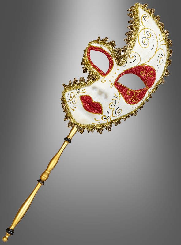 Barock Gesichtsmaske Mit Stab 2 Barock Gesichtsmaske Mit Stab – Bild 2