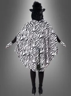 Plüsch Zebra Poncho XS-XXXL -Günstiges Kostumhaus Geschäft warmer poncho schwarz weiss ohren a8f3228628 4